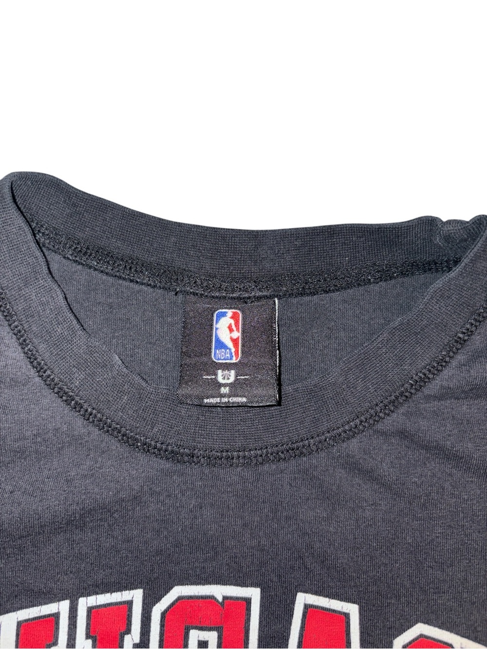 NBA Black Crop Top with Red Chicago Bulls Graphic - Picture 3 of 3